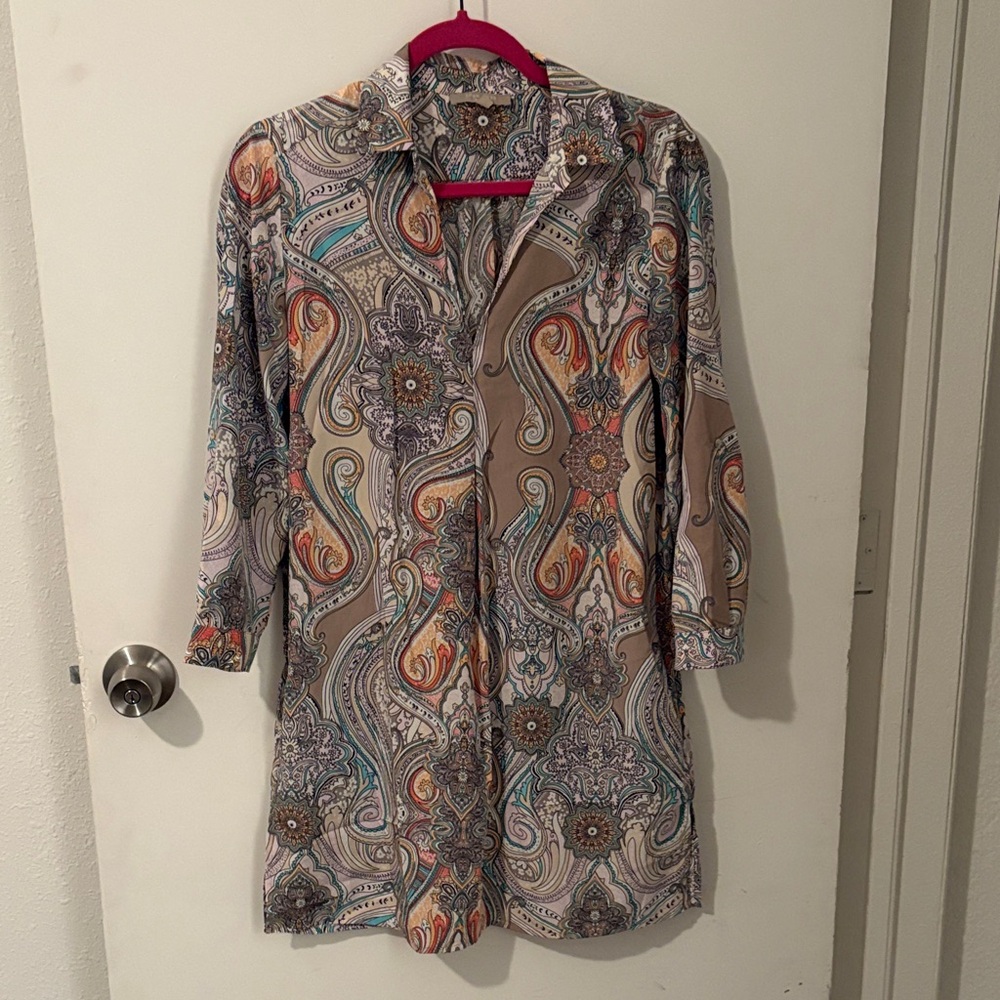 Joan Vass Multicolor Paisley Blouse